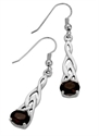 Picture of Laced Silver Celtic Teardrop ear-rings Smoky Quartz