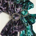 Picture of Tartan Silk & Velvet Blend Twirled Scarf with Scarf Ring, Midi